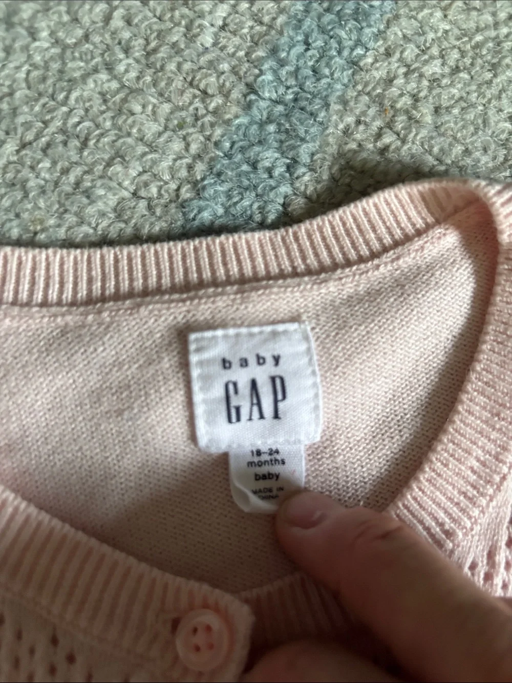 GAP Pale Pink Knit Baby Cardigan
